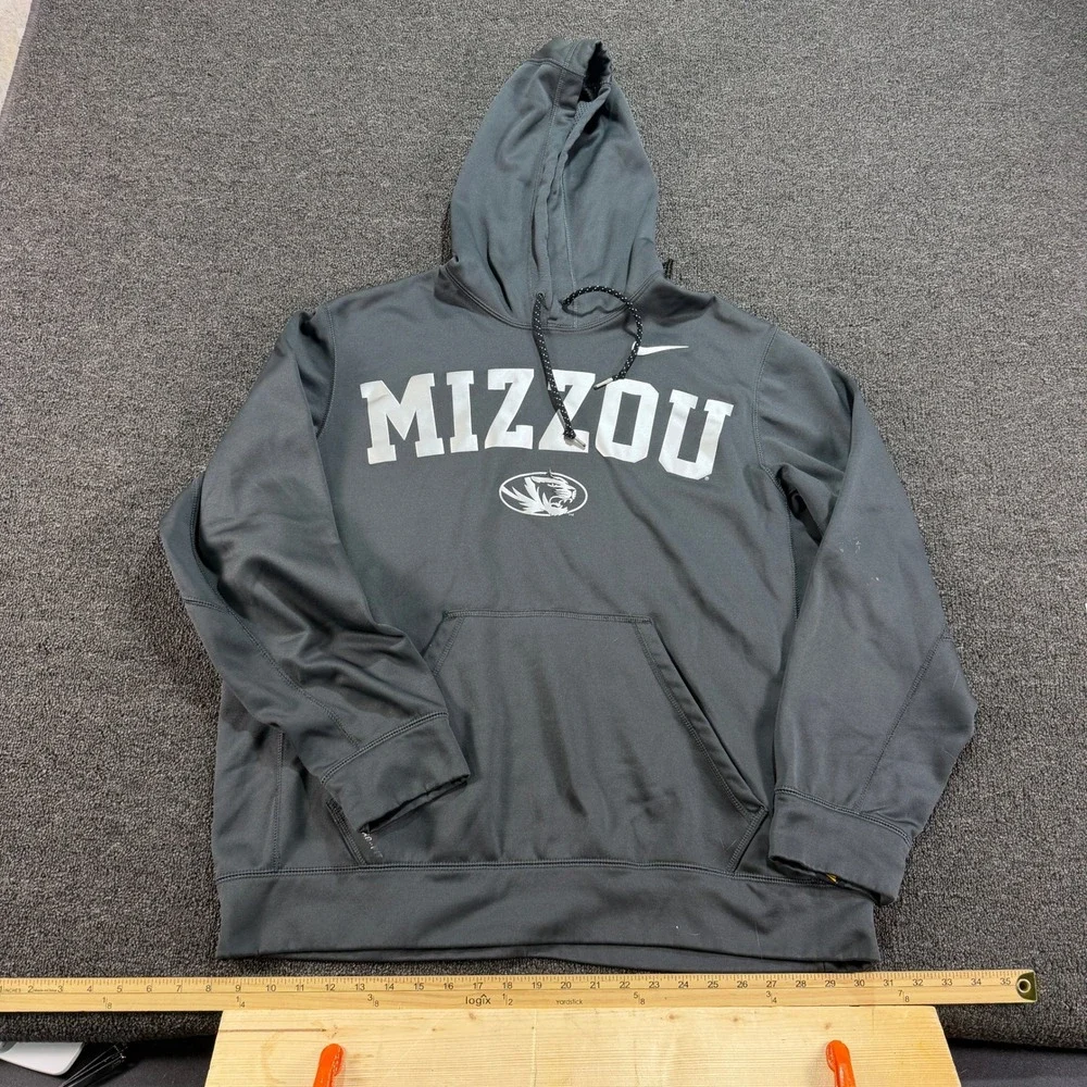 Mizzou Nike Hoodie Mens XL Therma-FIT Grey NCAA Football EUC